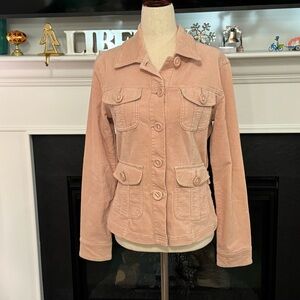 Romeo & Juliet Couture Blush Corduroy Utility Jacket (Medium)